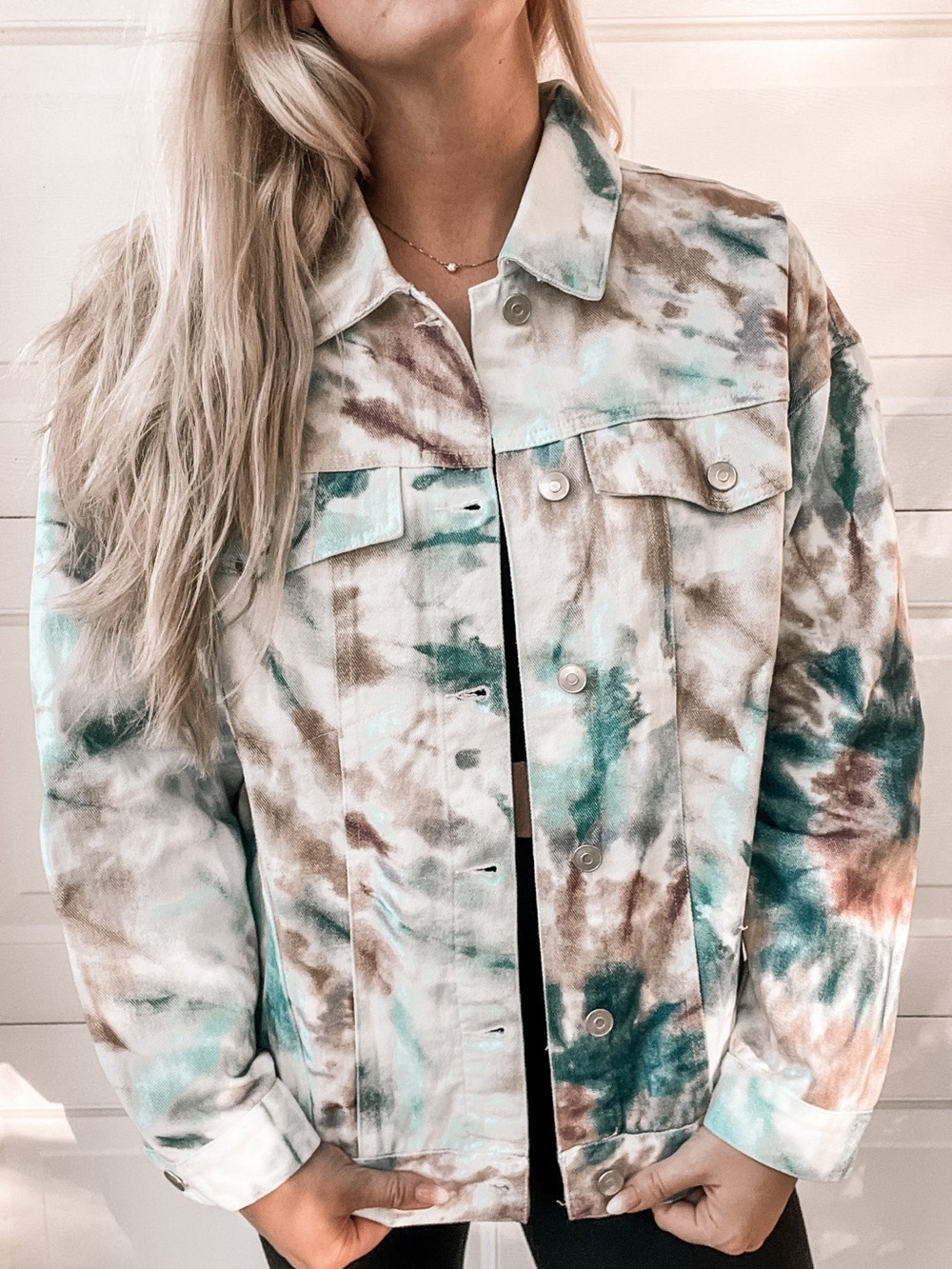 Peach Love California | The One Tie-Dye Denim Jacket Sz L